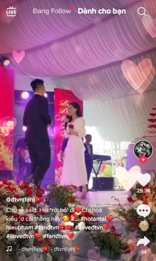 Sao Việt dự đám cưới cầu thủ Tấn Tài: chú rể đòi Hòa Minzy hát Rời Bỏ