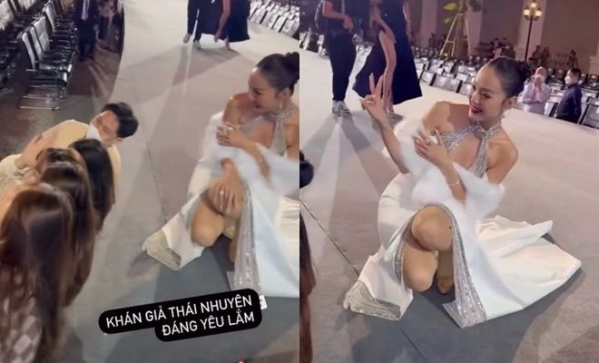 Sao Việt nhiệt tình với fan: Minh Hằng diện váy xẻ cao vẫn ngồi bệt