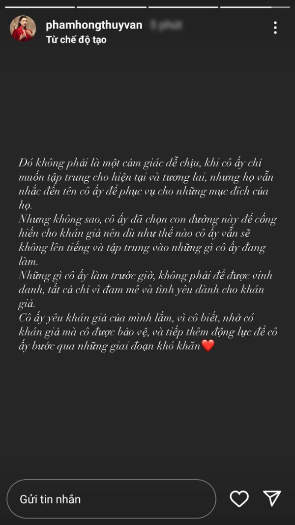 Vũ Thu Phương yêu cầu mọi người đừng nhắc chuyện cũ với Thúy Vân