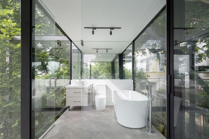 Độc đáo ngôi nhà trong suốt view sông ở Hà Nội: 64m2 mà rộng cực kỳ