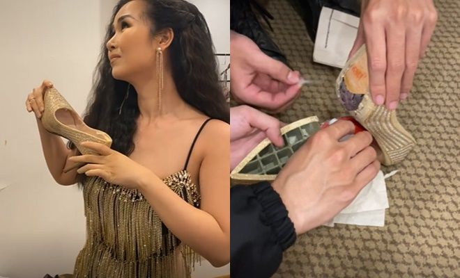 Sao Việt giàu sụ vẫn đi giày há mõm: Võ Hạ Trâm dán keo xài tiếp