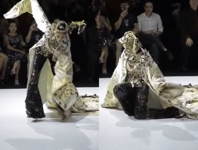 Sao Việt mang cà kheo đi catwalk: Vũ Thu Phương khiến fan thót tim