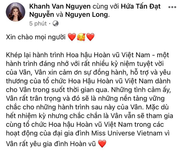 Khánh Vân chính thức lên tiếng về việc dứt áo khỏi công ty