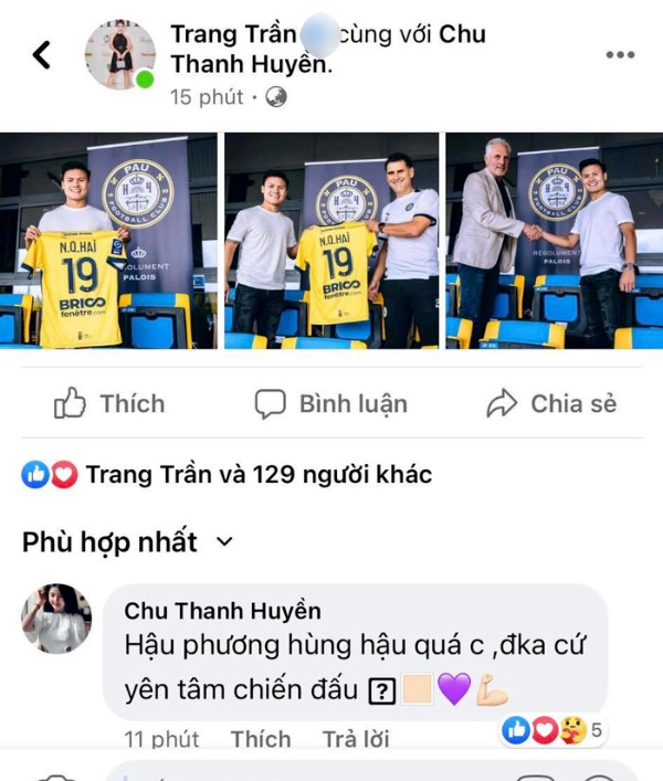 Quang Hải nhận màu áo mới tại Pháp, Chu Thanh Huyền gửi lời chúc 