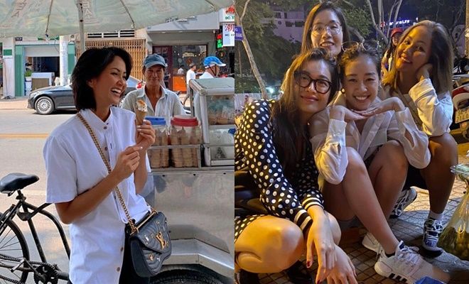 Style đi ăn vặt của các nàng hậu: Phạm Hương như nhân viên văn phòng