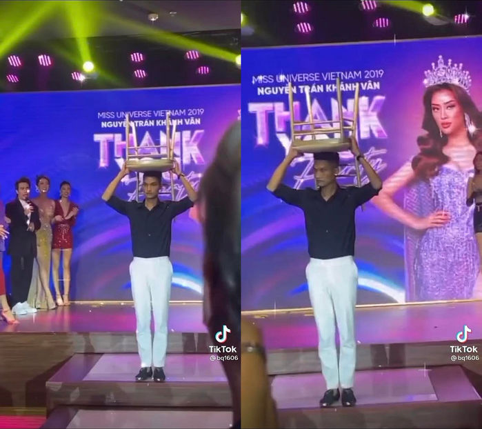 1001 màn catwalk trong tiệc của Khánh Vân: Mạc Văn Khoa đội ghế