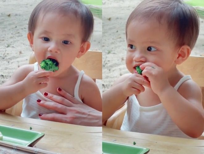 Nết ăn của cặp song sinh nhà Hà Hồ: Leon háu ăn không quên tấu hài