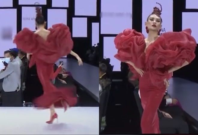 Những miss đá váy của Vbiz: Khánh Vân đá từ sàn diễn ra thảm đỏ