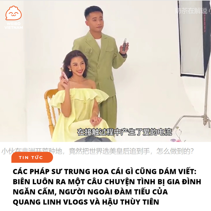 Quang Linh - Thùy Tiên được báo xứ Trung viết thành truyện ngôn tình