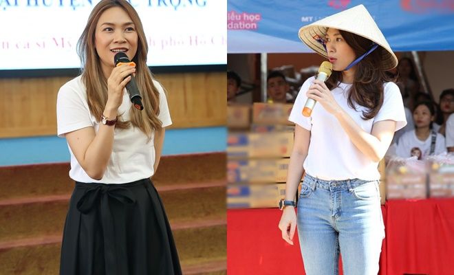 Thời trang đi từ thiện của các mỹ nhân Việt: Thùy Tiên siêu giản dị