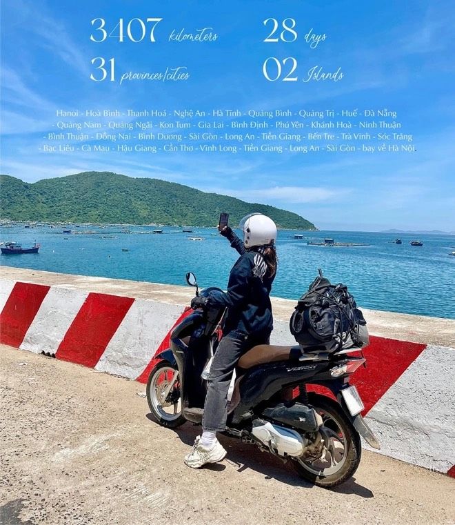 Cô nàng 9x Hà Thành tự phượt xuyên Việt bằng xe tay ga trong 28 ngày
