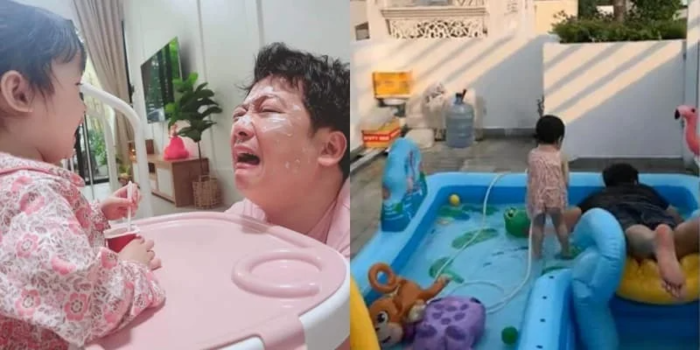 Hội những ông bố chiều con nhất Vbiz: Ông Cao Thắng đeo cả kẹp nơ