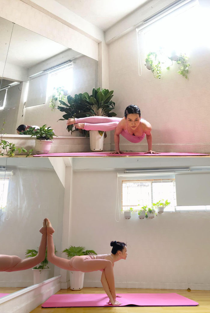 Ngọc Trinh và dàn mỹ nhân Việt tập tành giữ dáng với động tác siêu khó