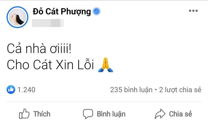 Cát Phượng 5 lần 7 lượt vạ miệng trên MXH: Xin lỗi mãi không phải cách
