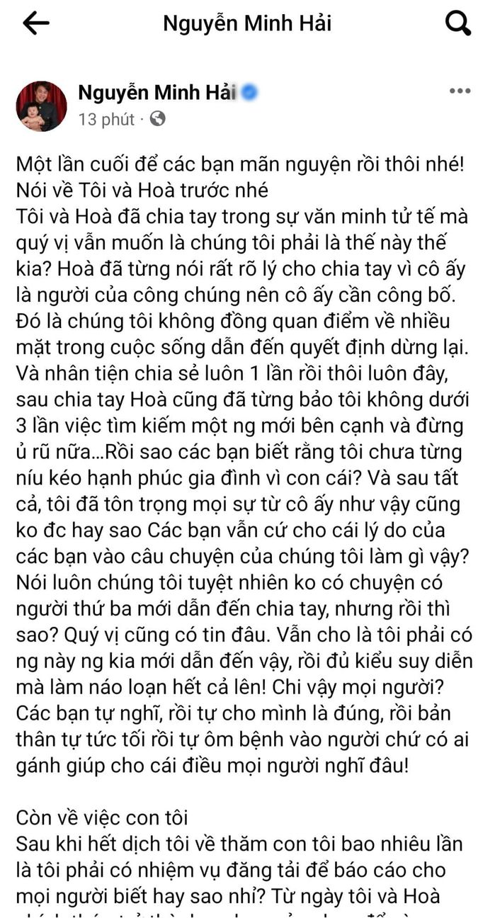 Hòa Minzy lên tiếng về tin đồn tái hợp bố của con trai