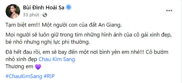 Sao Việt khóc thương người mẫu Chau Kim Sang qua đời tuổi 26