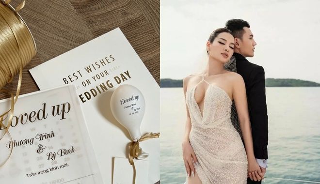 Thiệp cưới màu trắng của sao Việt: Hai nàng Nhi sáng tạo