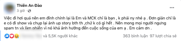 Đào Thiên An phủ nhận hẹn hò MCK: “Mọi chuyện đi quá giới hạn”