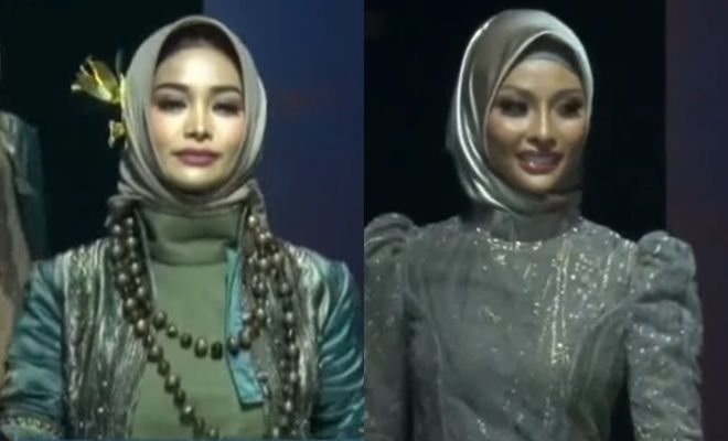 Đoàn Thiên Ân catwalk như vedette ở Jakarta Muslim Fashion Week