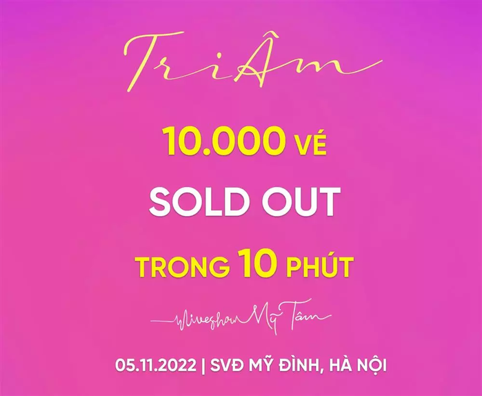 Sao Việt có khả năng sold out: Mỹ Tâm bán 10.000 vé trong 10 phút