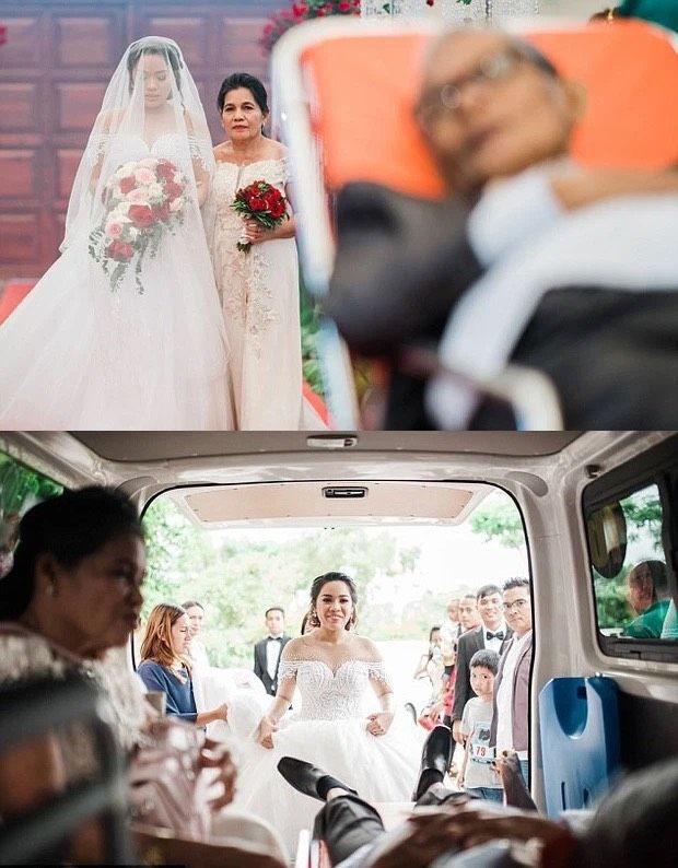 Xúc động cảnh cô dâu nén nước mắt tổ chức đám cưới, vừa chịu tang cha