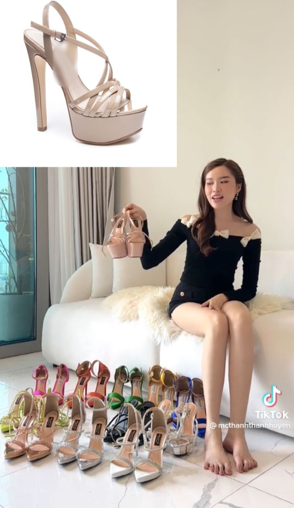 MC Thanh Thanh Huyền mạnh tay tậu 12 đôi giày cho một lần mua sắm