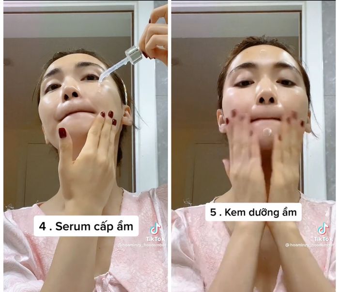 Học cách chăm sóc da của Hòa Minzy: không thể thiếu nước dưỡng trắng