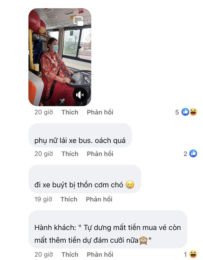 “Bệnh nghề nghiệp” cô dâu trong ngày đại hỷ vẫn lái xe bus để rước dâu
