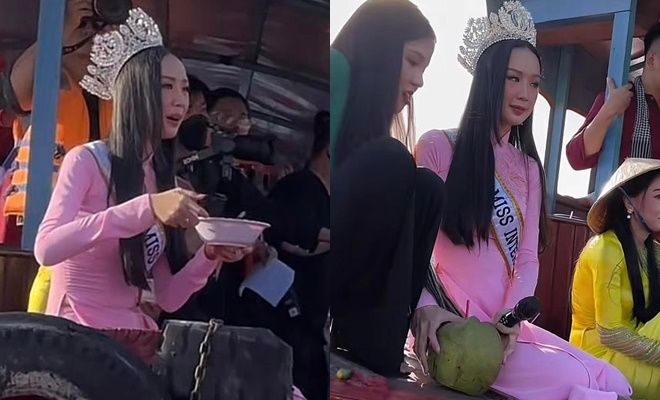Hoa hậu Bảo Ngọc về thăm quê: Diện áo dài, dậy từ sớm để kịp chợ nổi