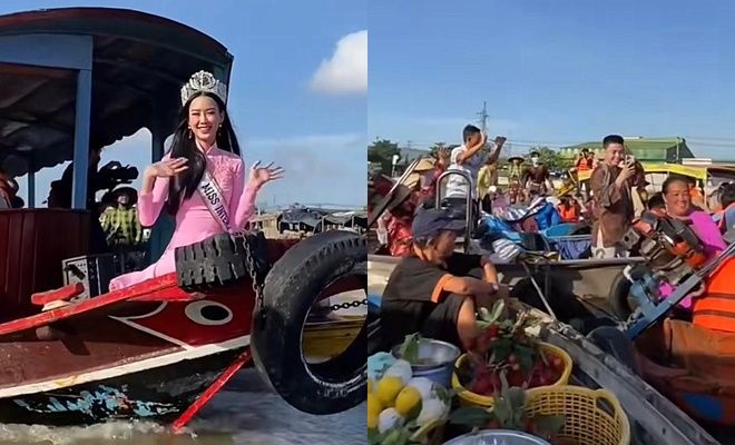 Hoa hậu Bảo Ngọc về thăm quê: Diện áo dài, dậy từ sớm để kịp chợ nổi