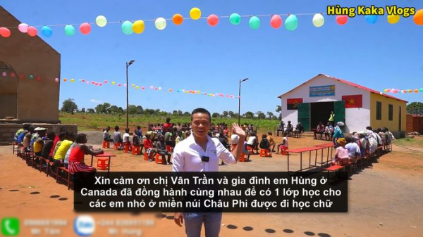 Team Quang Linh hỗ trợ xây trường ở Angola: Các em nhỏ vui mừng đi học