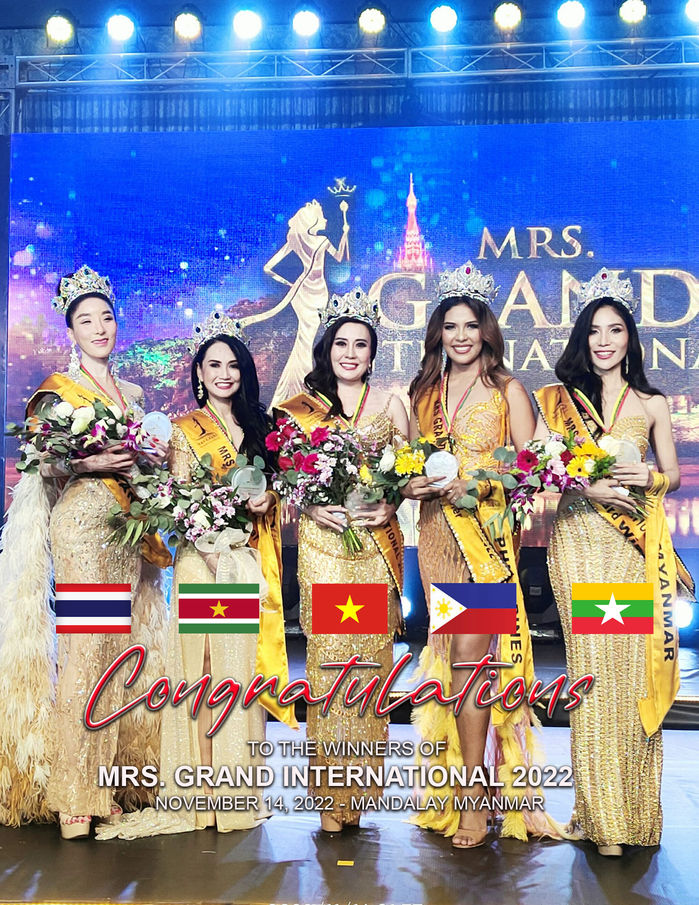 Đại diện Việt Nam ẵm vương miện Hoa hậu Quý bà Hoà bình Quốc tế