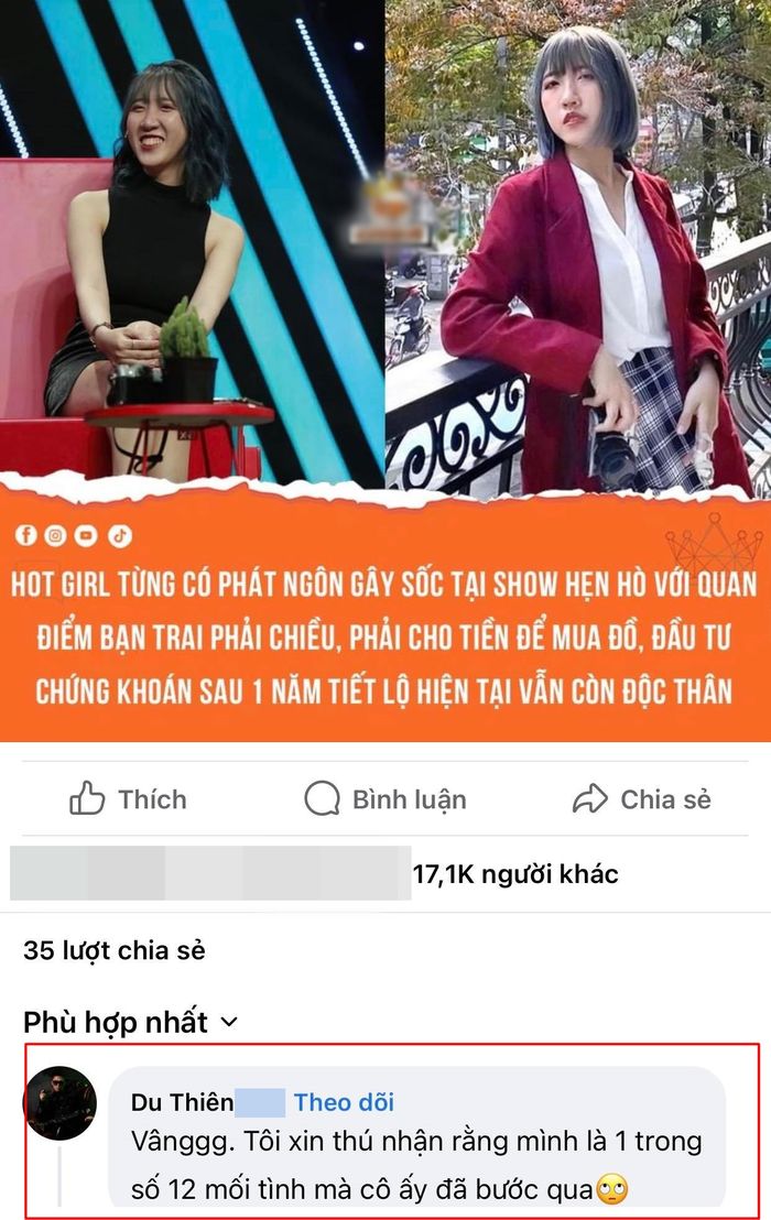 Ca sĩ Du Thiên xác nhận từng hẹn hò hot girl có 12 mối tình