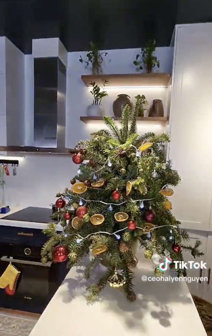 Mẹ đảm Hà thành bày cách làm cây thông Noel siêu nhanh, siêu đơn giản