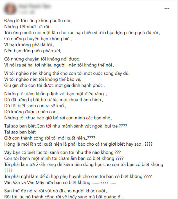 Mẹ ruột Thùy Tiên tổn thương khi bị đổ oan bỏ rơi con gái
