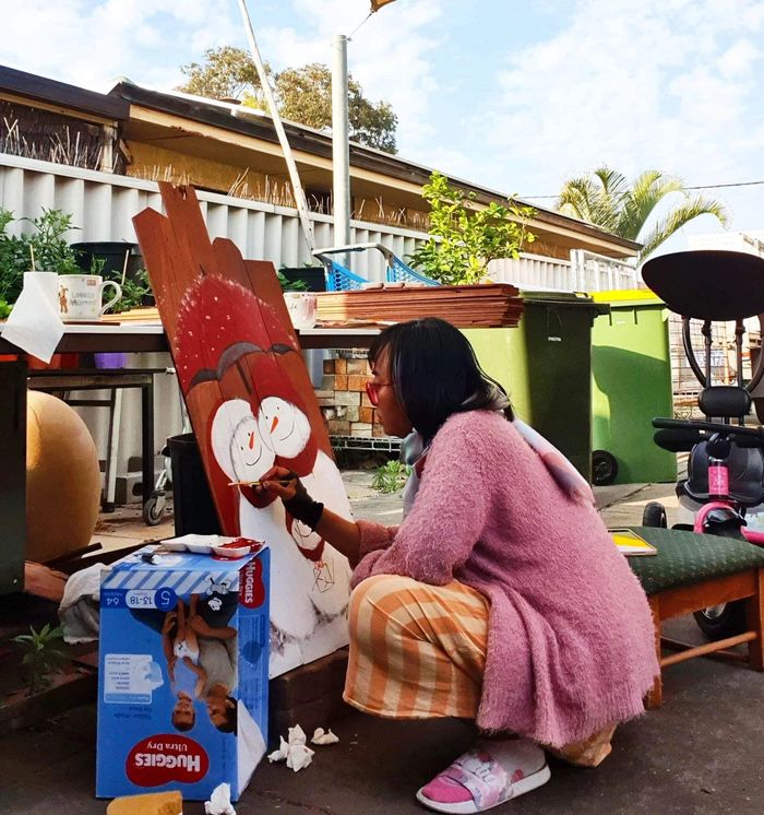 Mẹ Việt tại Úc tự thiết kế nhà đồ chơi Giáng sinh cho con