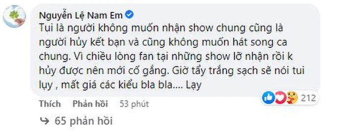 Nam Em hủy kết bạn với Bạch Công Khanh, không muốn đứng chung sân khấu