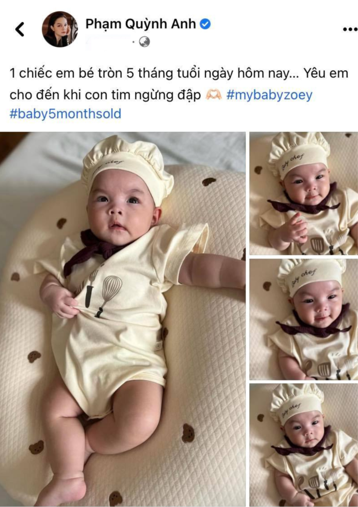 Phạm Quỳnh Anh khoe ái nữ tròn 5 tháng: Thổ lộ lời ngọt ngào với con