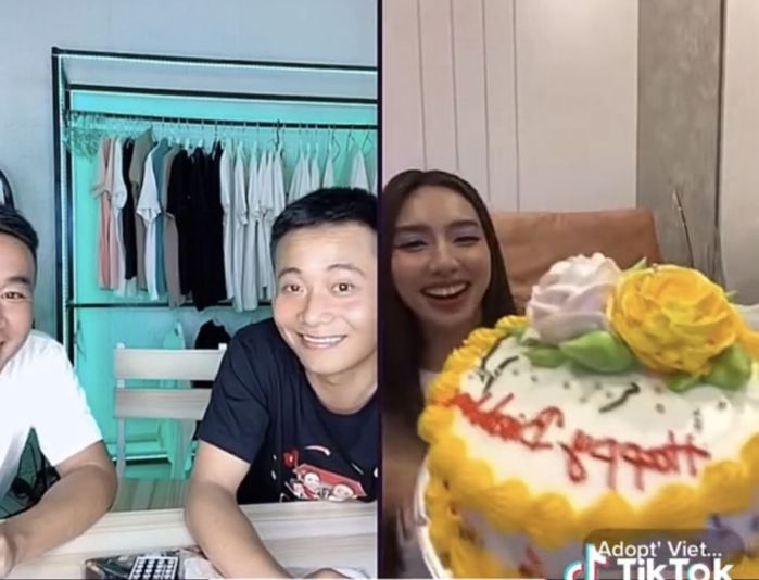 Quang Linh bất ngờ khi được Thuỳ Tiên chúc sinh nhật trên sóng live