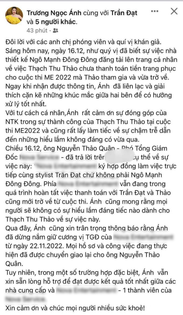 Trương Ngọc Ánh thôi giữ chức Tổng giám đốc, Miss Earth 2023 bỏ ngỏ