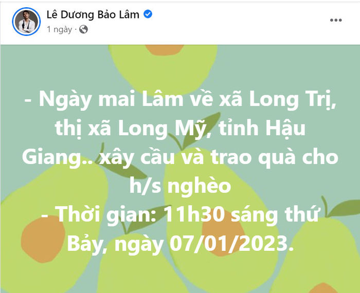 Lê Dương Bảo Lâm đáp trả việc làm từ thiện: Không phải trách nhiệm