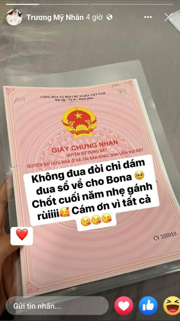Trương Mỹ Nhân viên mãn trong tình yêu, cuối năm thêm nhà mới