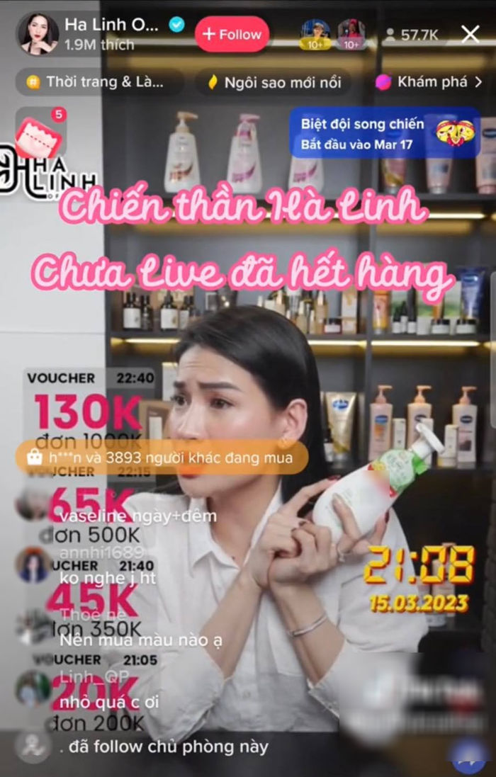 Uy tín như Võ Hà Linh: Bán hết 3 nhà máy hàng trong phiên livestream