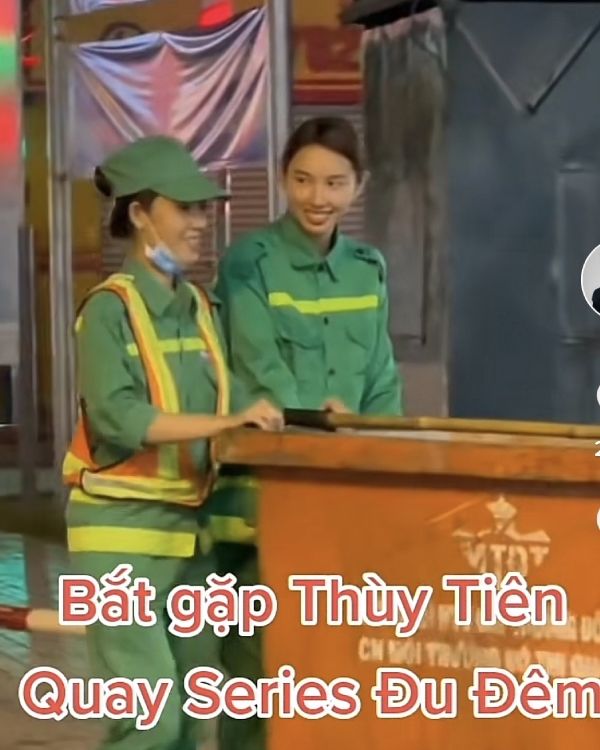 Thuỳ Tiên cất hình tượng Hoa hậu đi làm lao công