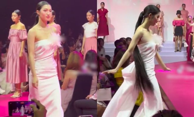 Hoa hậu H'Hen Niê được thông cảm khi bị vấp suýt té trên sàn runway