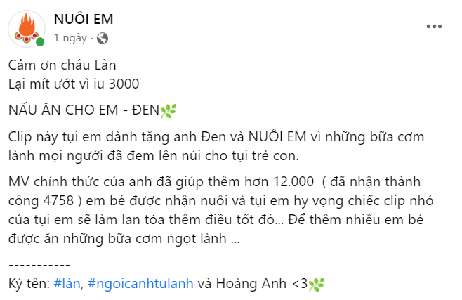 Đen Vâu: Chỉ 1 bài hát giúp cho 4000 trẻ em vùng cao có bữa ăn ngon