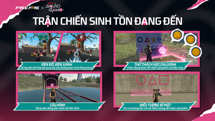 Bước vào vũ trụ Squid Game của Netflix trong Garena Free