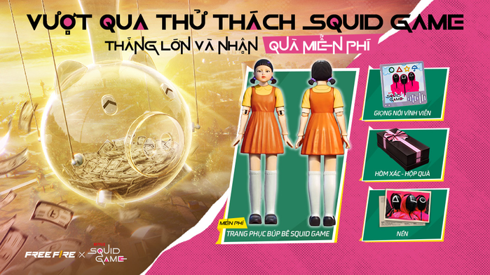 Bước vào vũ trụ Squid Game của Netflix trong Garena Free