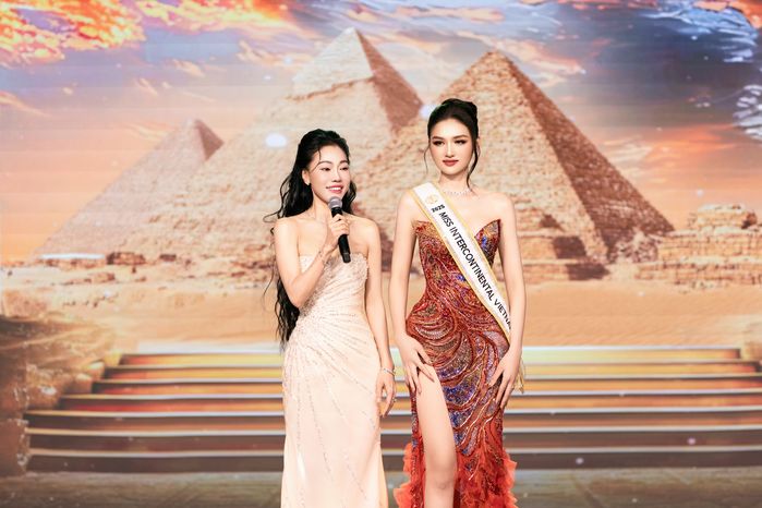 Á hậu Thu Ngân nhận sash Miss Intercontinental Vietnam 2025