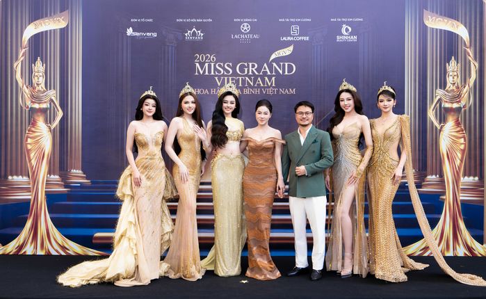 Dàn Hoa Á hậu đọ sắc trong họp báo khởi động Miss Grand Vietnam 2026